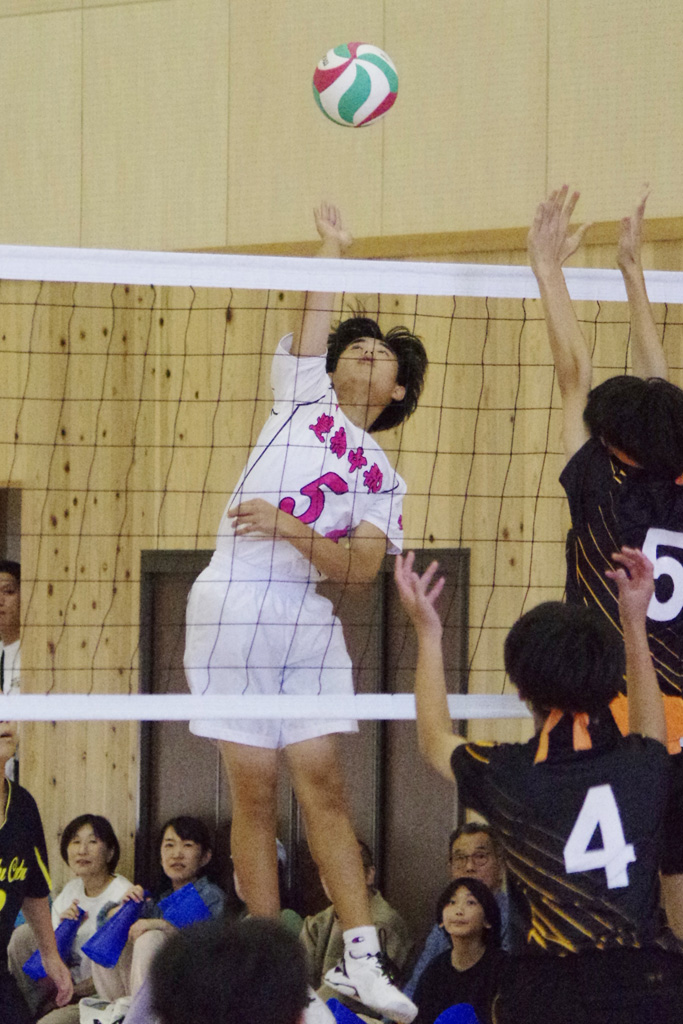 打点の高いスパイクを放つ豊橋中部の伊藤奏翔