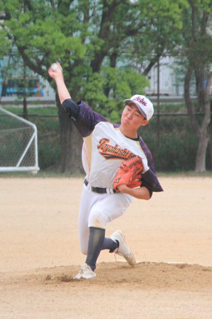 エースとして勝利に貢献した桑原真之輔（写真はともに4月の市内会長旗大会より）