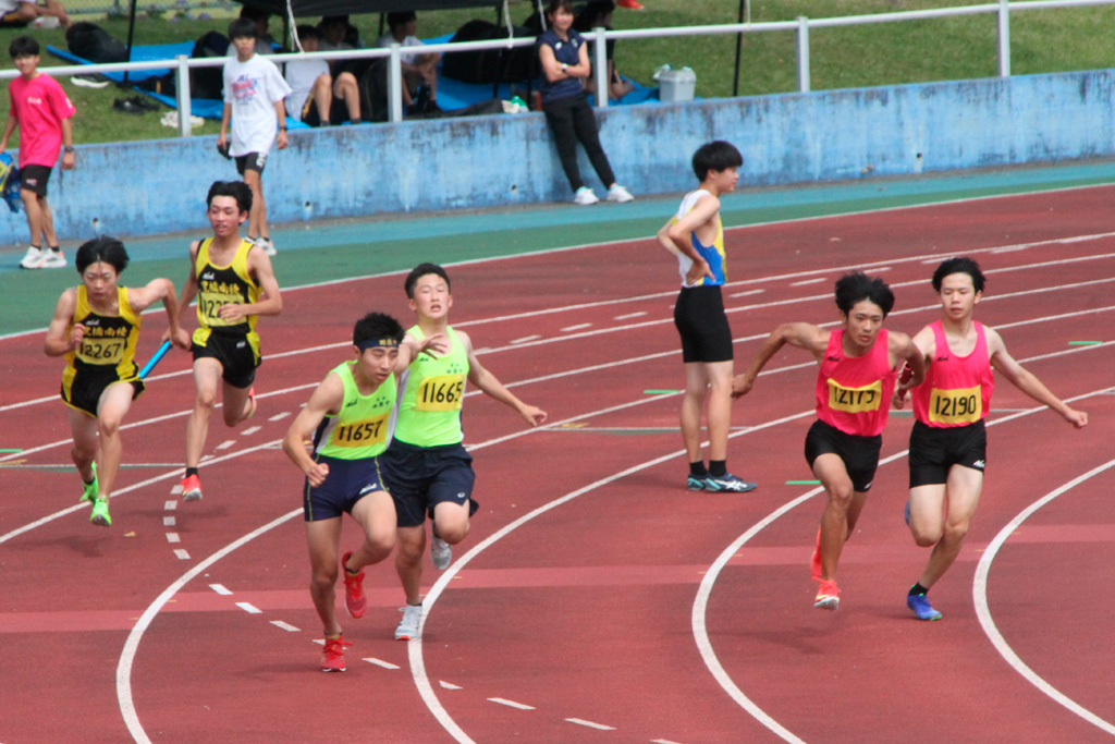 男子4×100mリレー予選レース